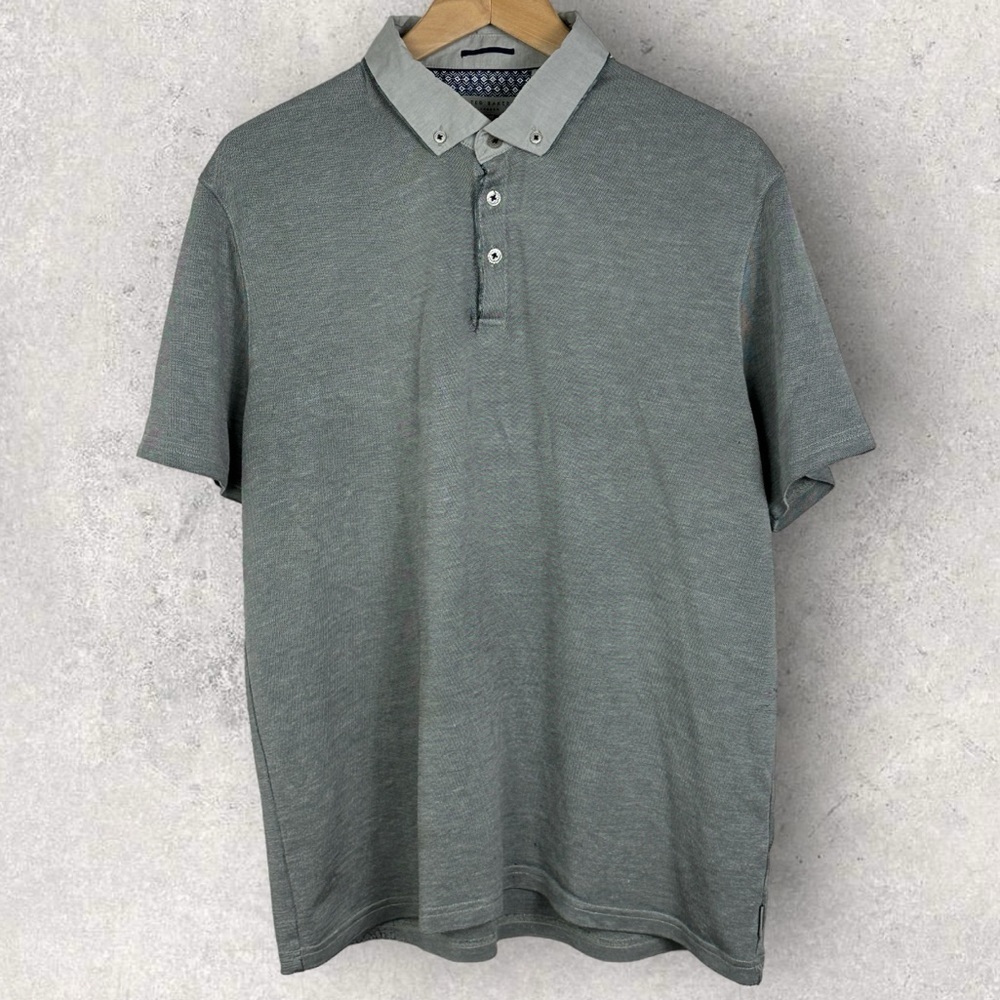 Ted Baker Grey Short Sleeve Missow Polo Shirt Size TB 7 or US 3XL Golf Tee Top